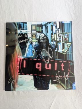 HAIM I Quit Vinyl SIGNED Cover With Handwritten Lyrics Light Blue Variant
